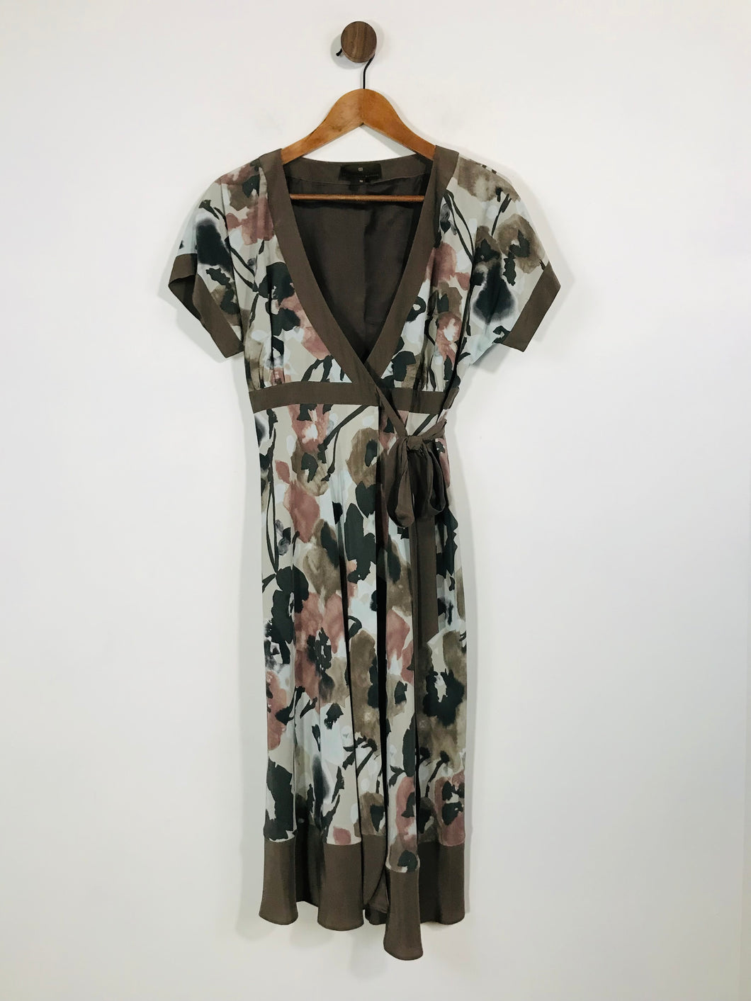 Fenn Wright Manson Women's Floral Silk Wrap Dress | UK10 | Brown