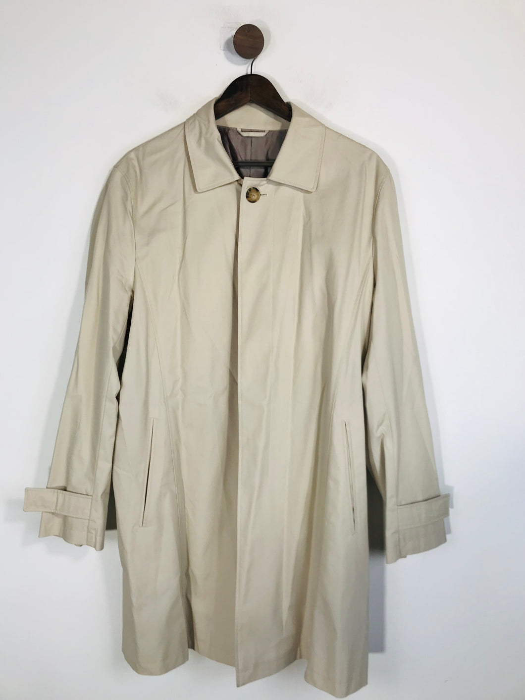 T.M. Lewin Men's Cotton Trench Coat | 42 | Beige