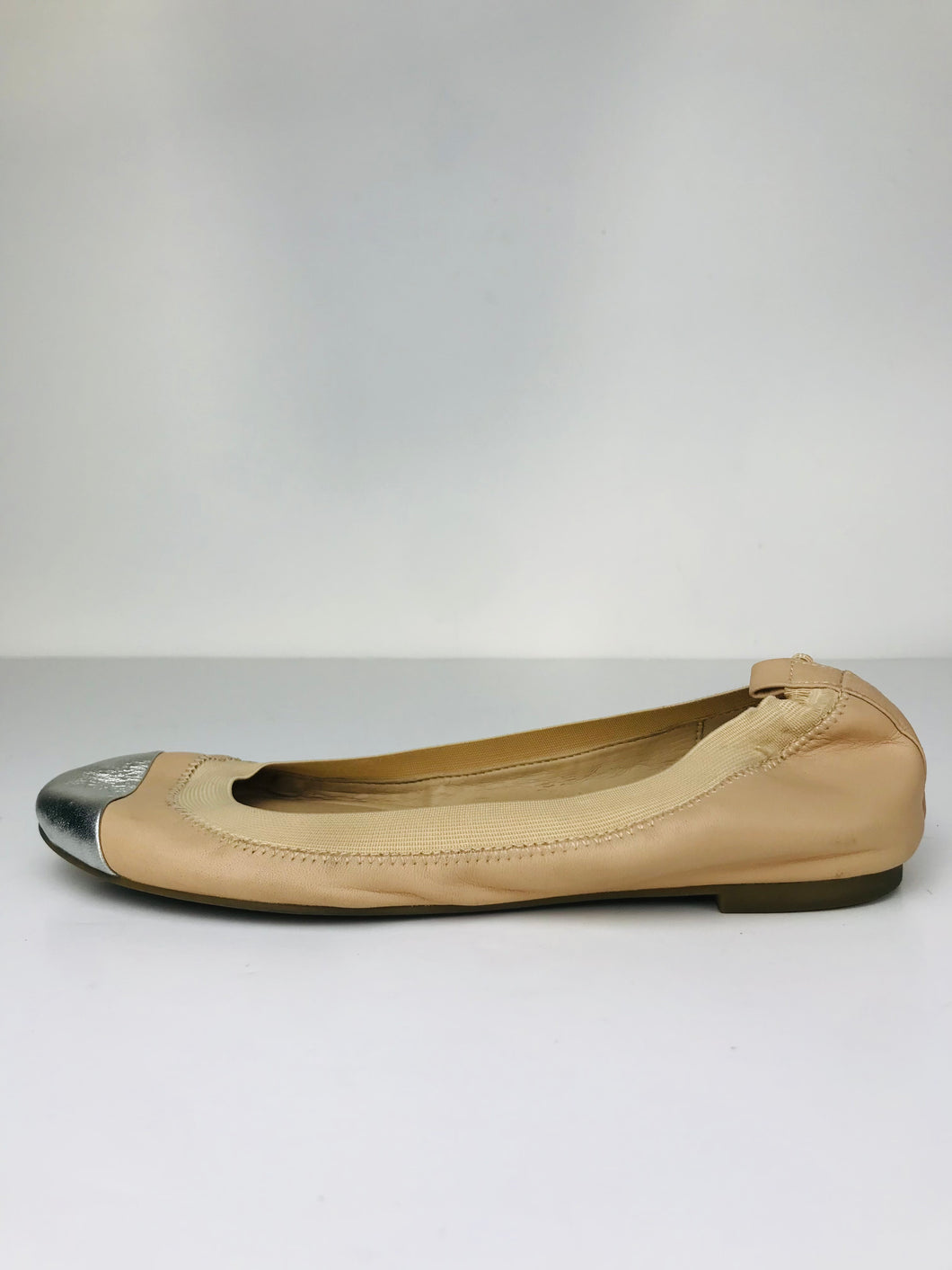 Dune Women's Leather Slip On Flats Shoes | EU37 UK4 | Beige