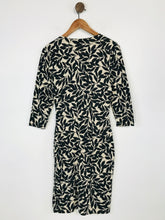 Load image into Gallery viewer, Phase Eight Women&#39;s Leaf Print Knit Wrap Dress | UK12 | Black
