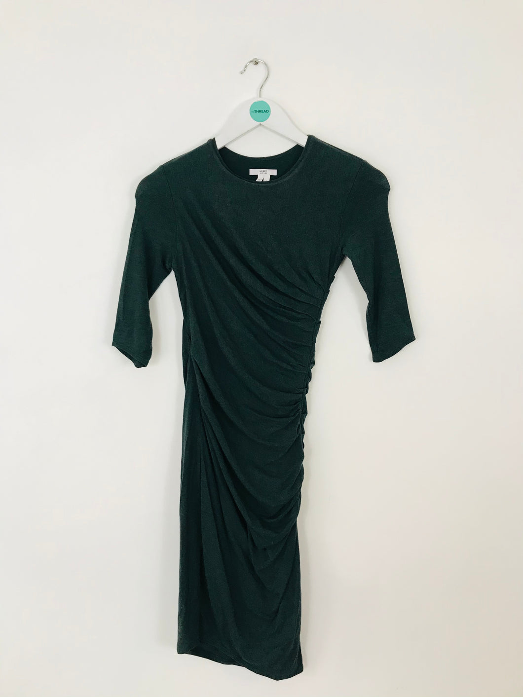 Helmut Lang Women’s Draped Bodycon Dress | P XS UK6-8 | Green