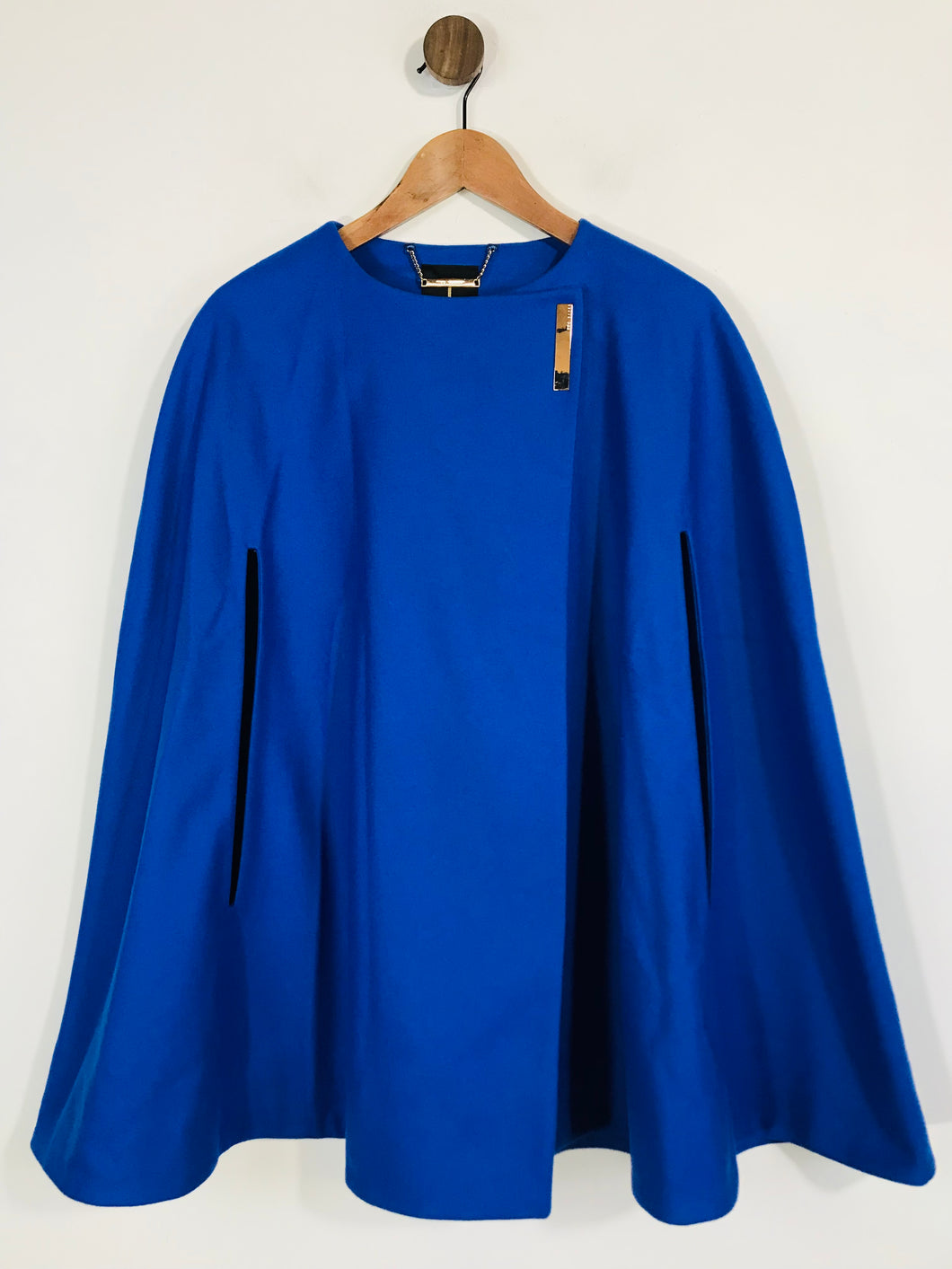 Ted Baker Women's Wool Cashmere Overcoat Poncho Jacket | L UK14 | Blue