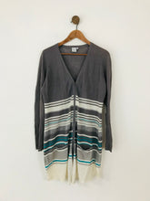 Load image into Gallery viewer, Miss Captain Trend Women&#39;s Striped Long Cardigan | UK14 | Grey
