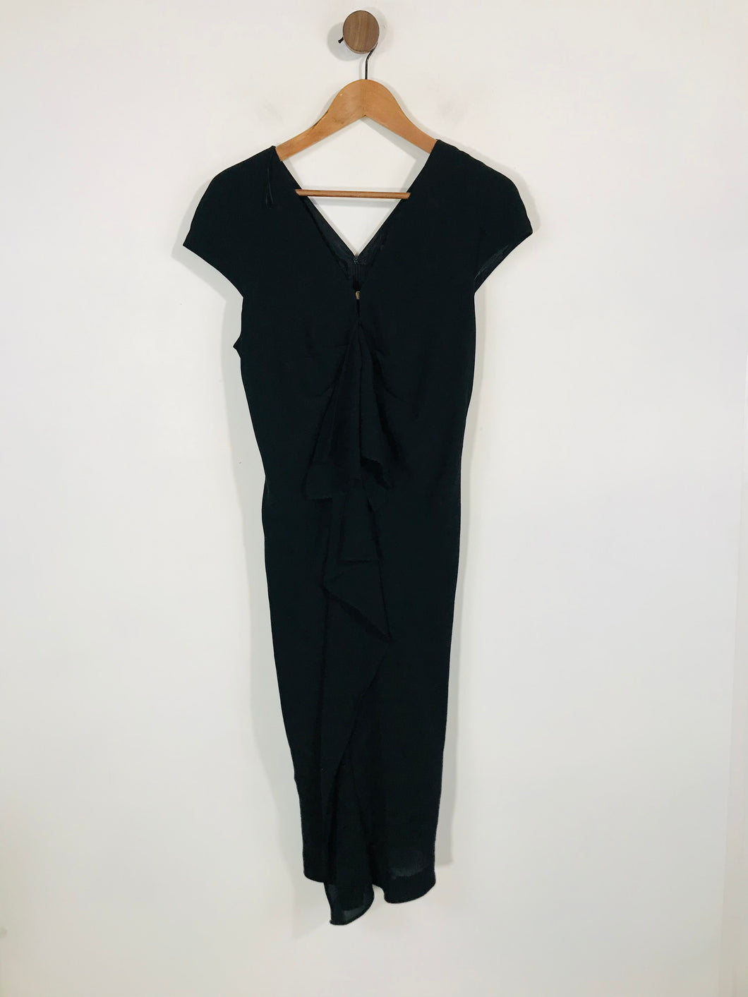 Hugo Boss Women's Ruffle Sheath Dress | UK10 | Black