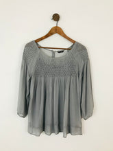 Load image into Gallery viewer, Massimo Dutti Women’s Sheer Pleated Blouse | 42 UK14 | Grey
