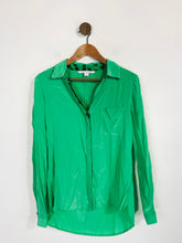 Load image into Gallery viewer, Diane von Furstenberg Women&#39;s Silk Floral Button-Up Shirt | 4 UK8 | Green
