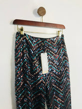 Load image into Gallery viewer, Club London Women&#39;s Sequin Flare Smart Trousers NWT | UK10 | Multicoloured
