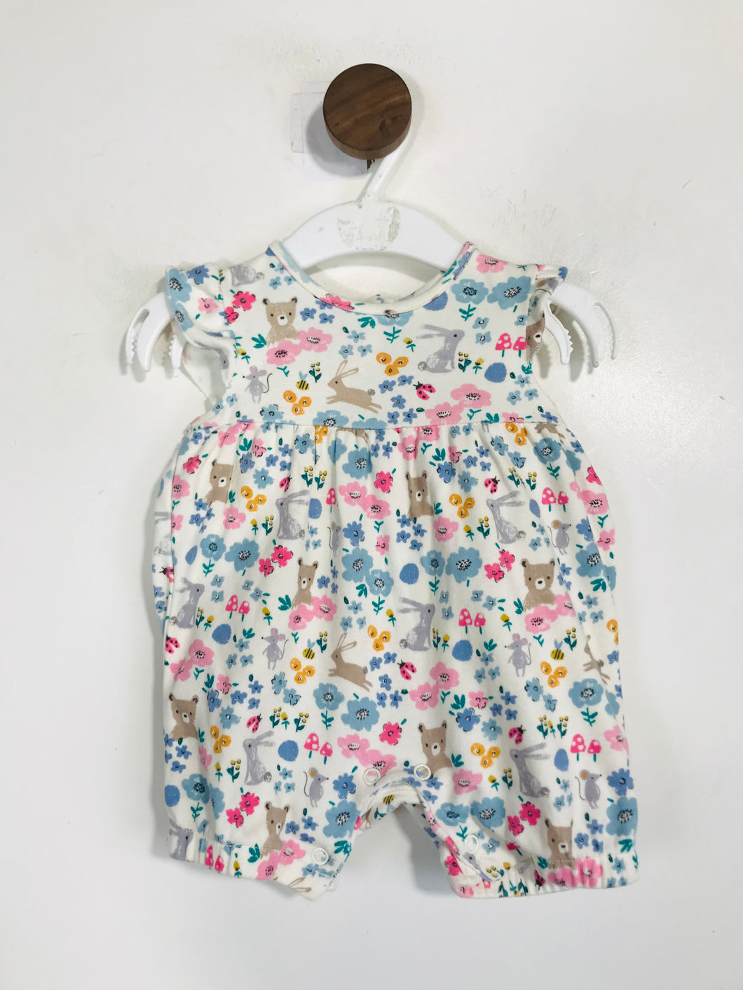 John Lewis Kid's Cotton Floral Jumpsuit | 0-3 Months | Multicoloured