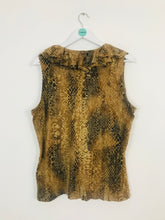 Load image into Gallery viewer, Ralph Lauren Women’s Snake Print Sleeveless Tank Top | UK 18 XL | Brown
