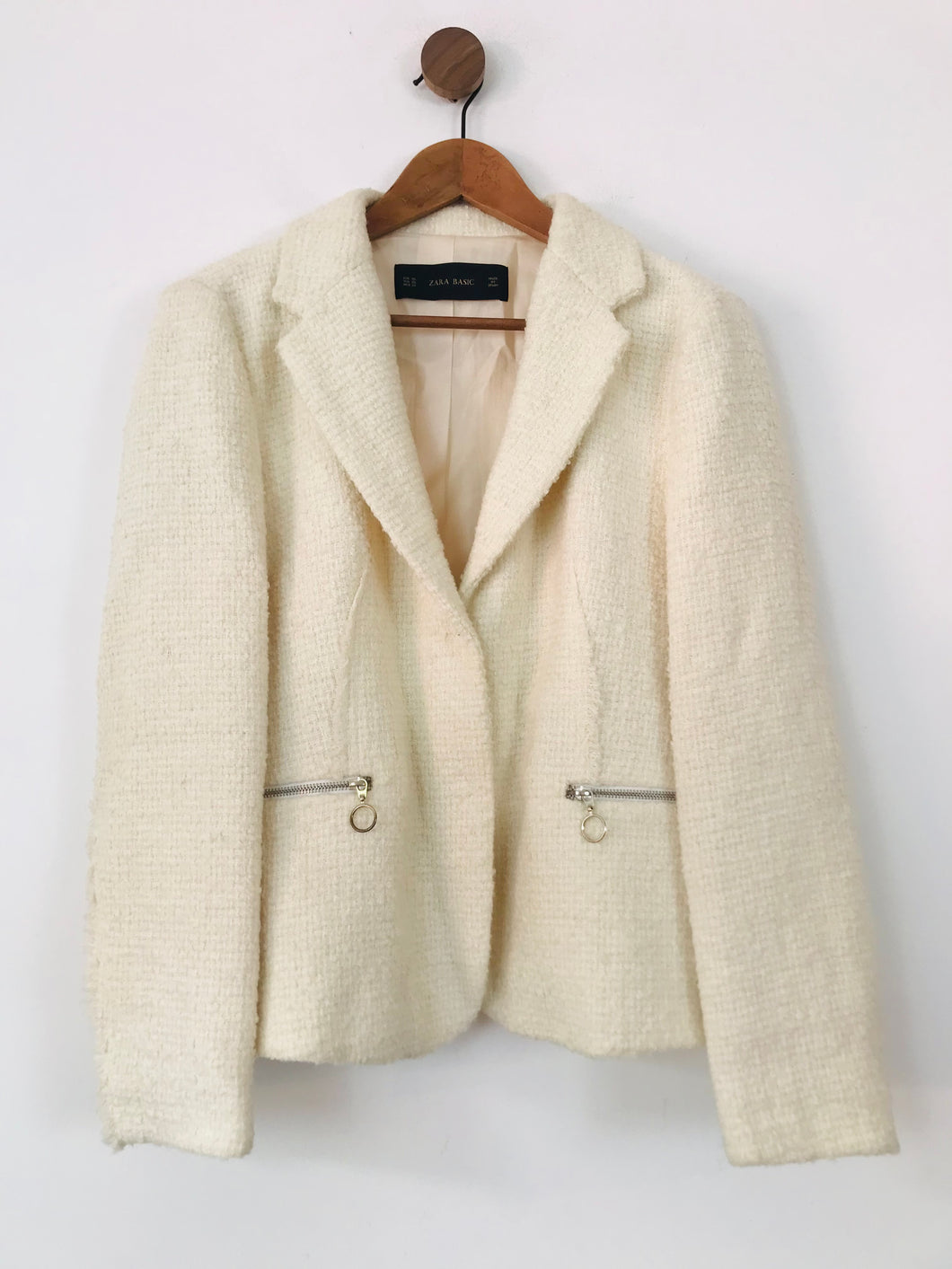 Zara Women's Knit Blazer Jacket | XL UK16 | Beige