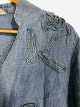 Load image into Gallery viewer, Shircket Women&#39;s Linen Floral Blazer Jacket | L UK14 | Blue
