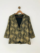 Load image into Gallery viewer, Signage Women&#39;s Metallic Patterned Blazer Jacket | UK12 | Brown
