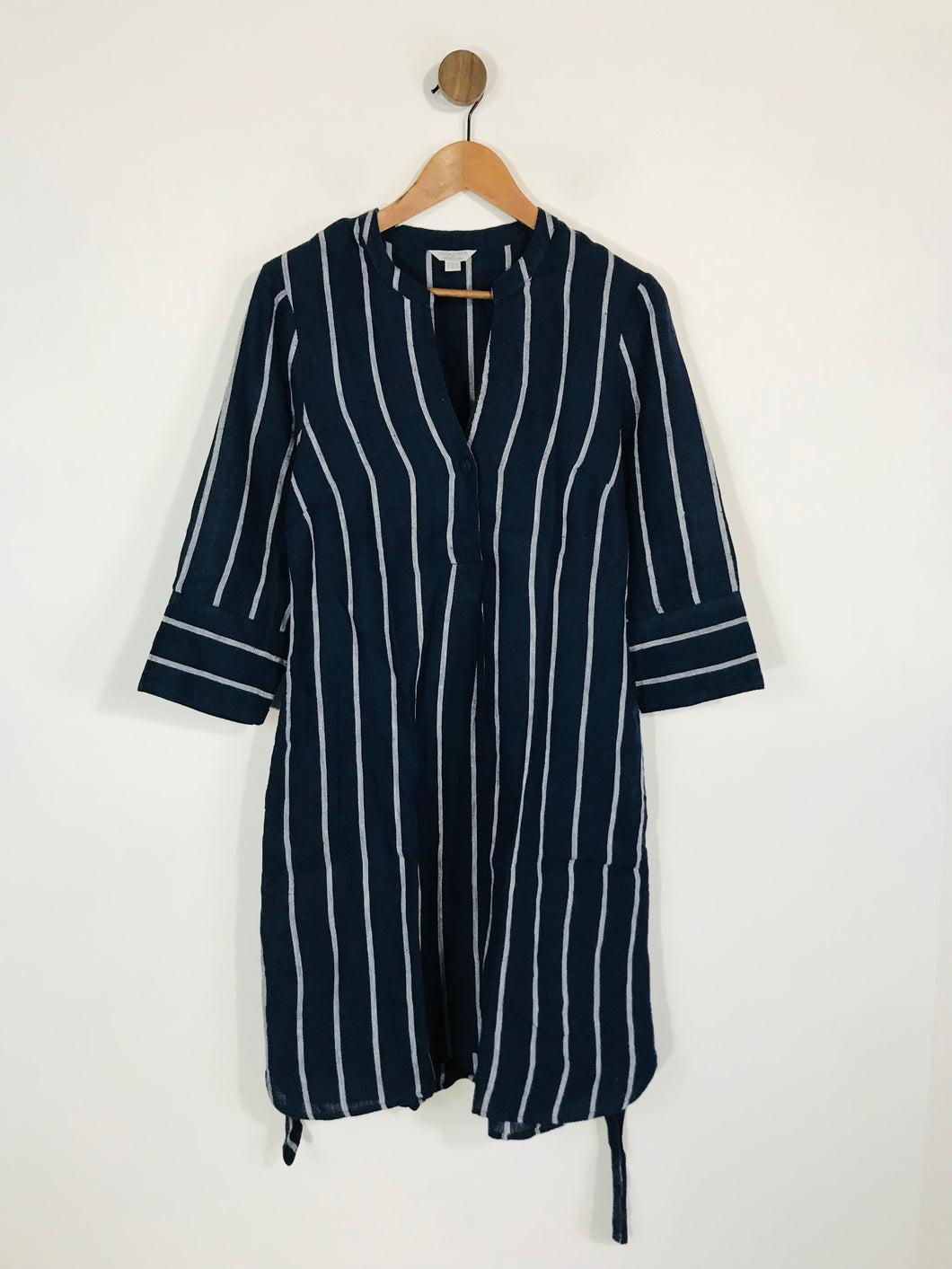Monsoon Women's Linen Striped Shirt Dress | UK8 | Blue