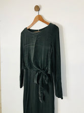 Load image into Gallery viewer, Mint Velvet Women&#39;s Silk Long Sleeve Tie Shift Dress | UK10 | Green
