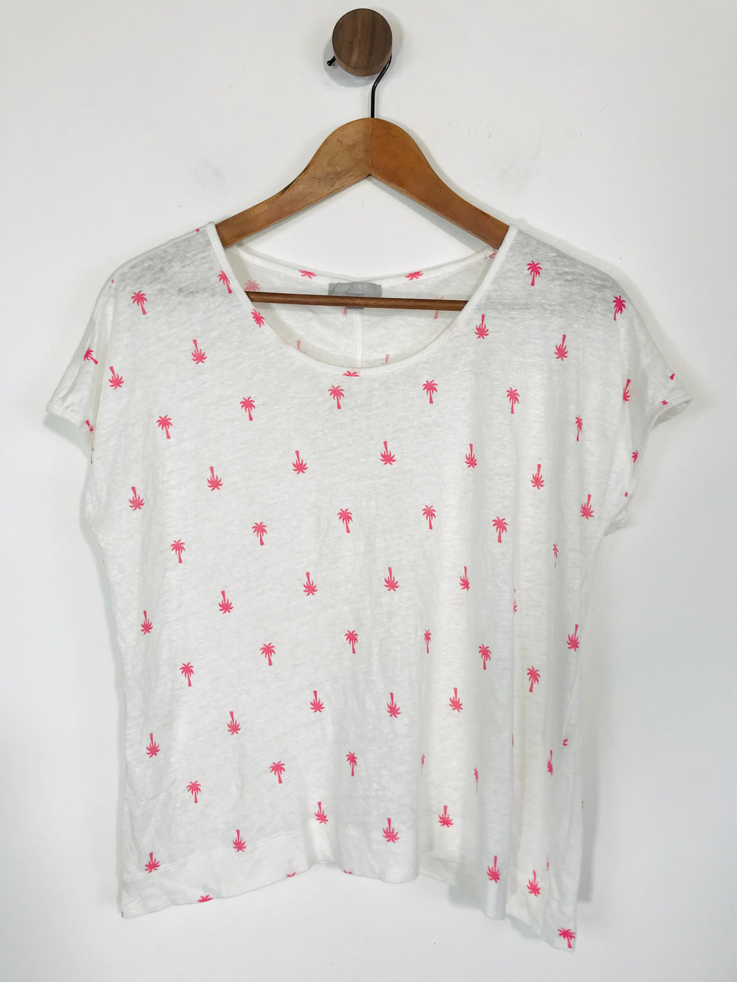 Pure Collection Women's Floral T-Shirt | UK12 | White