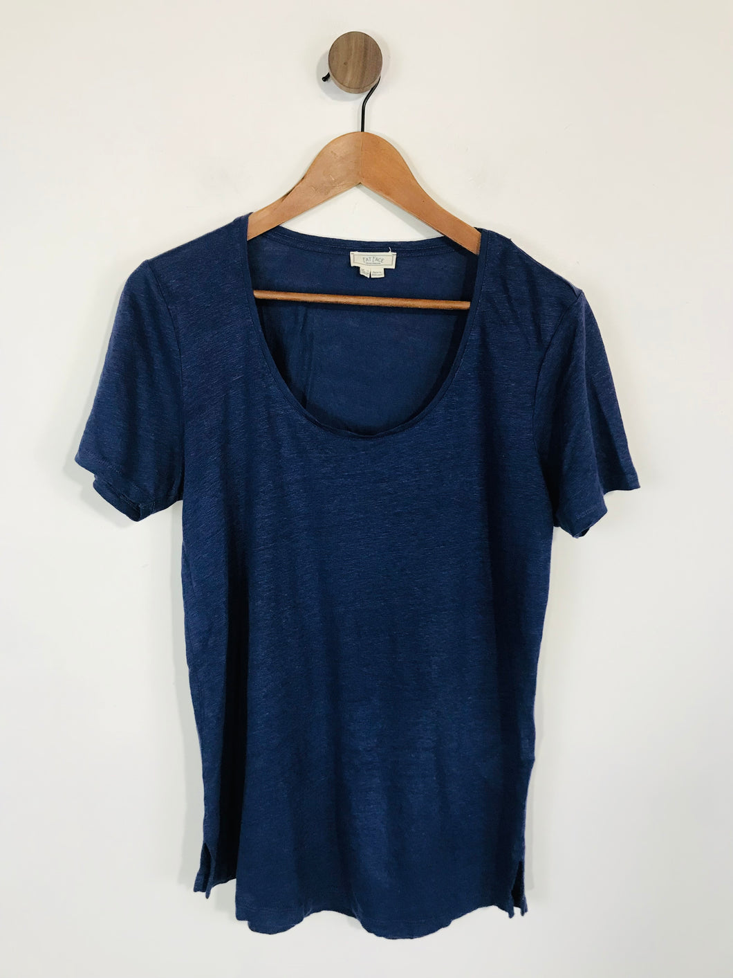 Fat Face Women's Linen T-Shirt | UK10 | Blue
