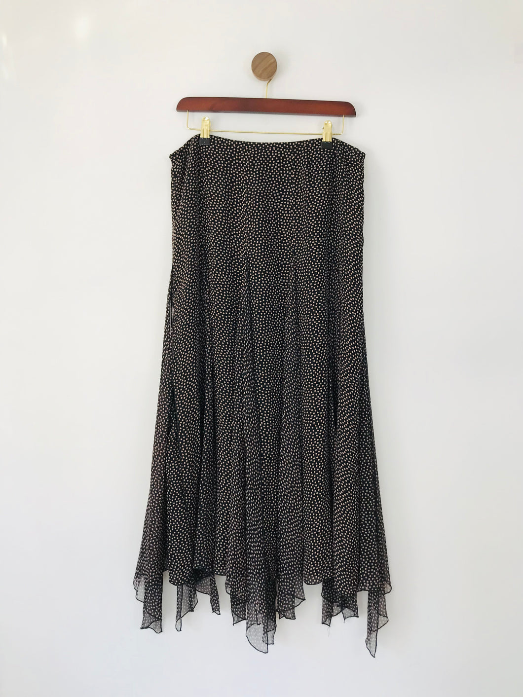 Jaeger Women's Silk Polka Dot A-Line Skirt | UK14 | Black