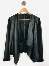 Load image into Gallery viewer, Zara Women&#39;s Leather Mesh Bomber Jacket | M UK10-12 | Black
