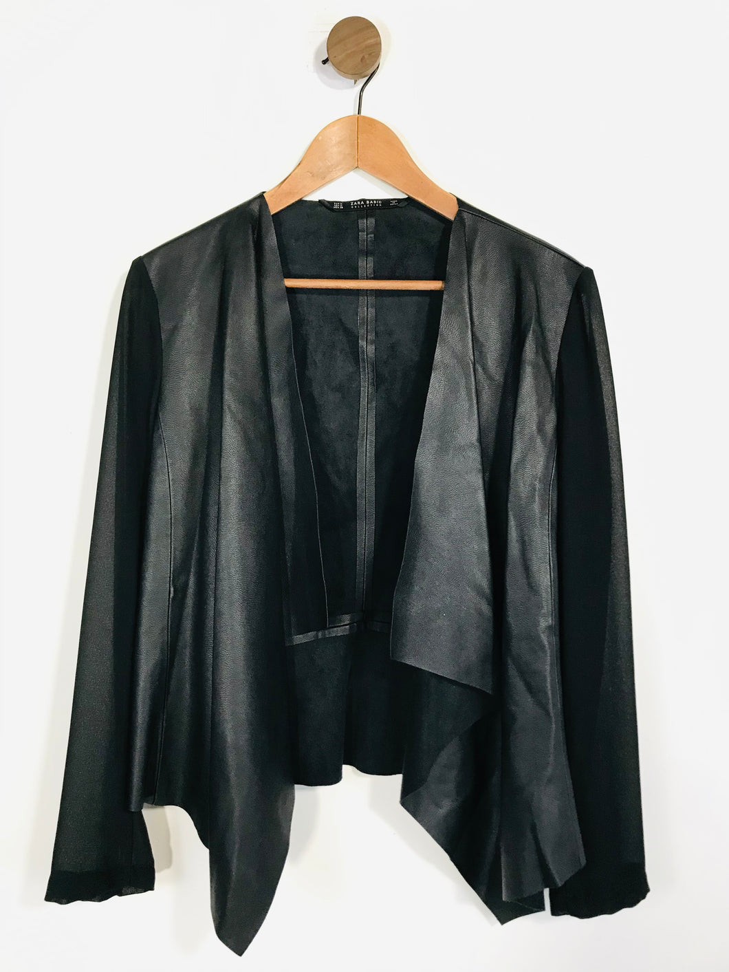 Zara Women's Leather Mesh Bomber Jacket | M UK10-12 | Black