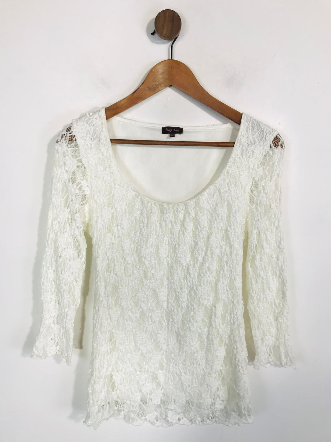 Phase Eight Women's Lace Long Sleeve T-Shirt | UK10 | White