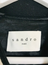 Load image into Gallery viewer, Sandro Men’s Wool Varsity Bomber Jacket | S | Black
