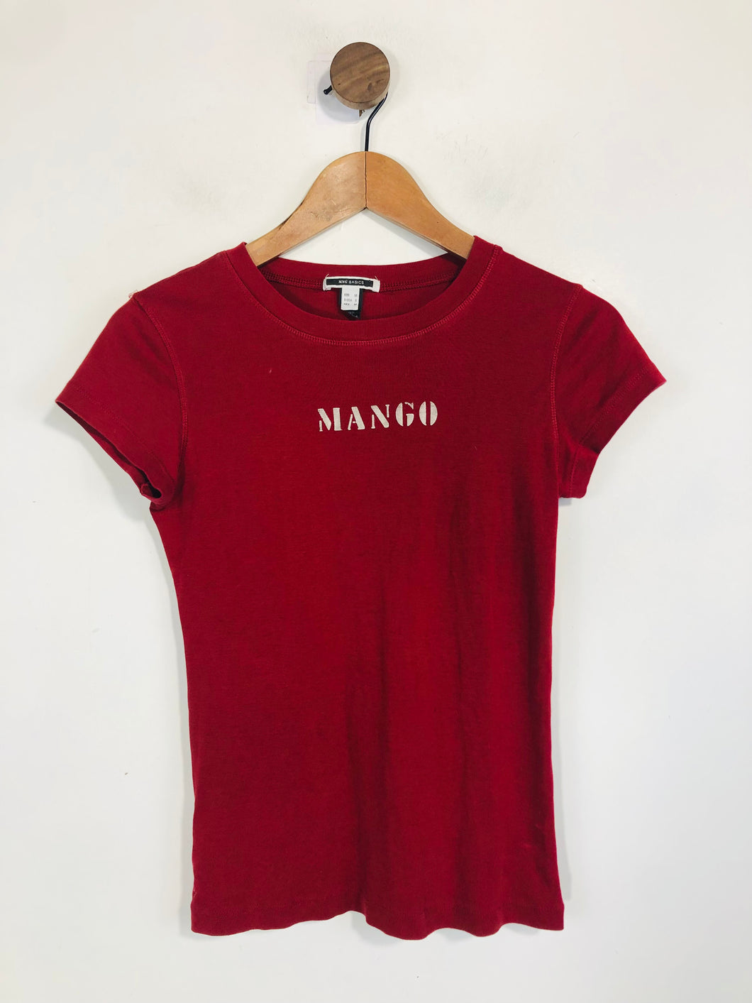 Mango Women's Cotton T-Shirt | M UK10-12 | Red