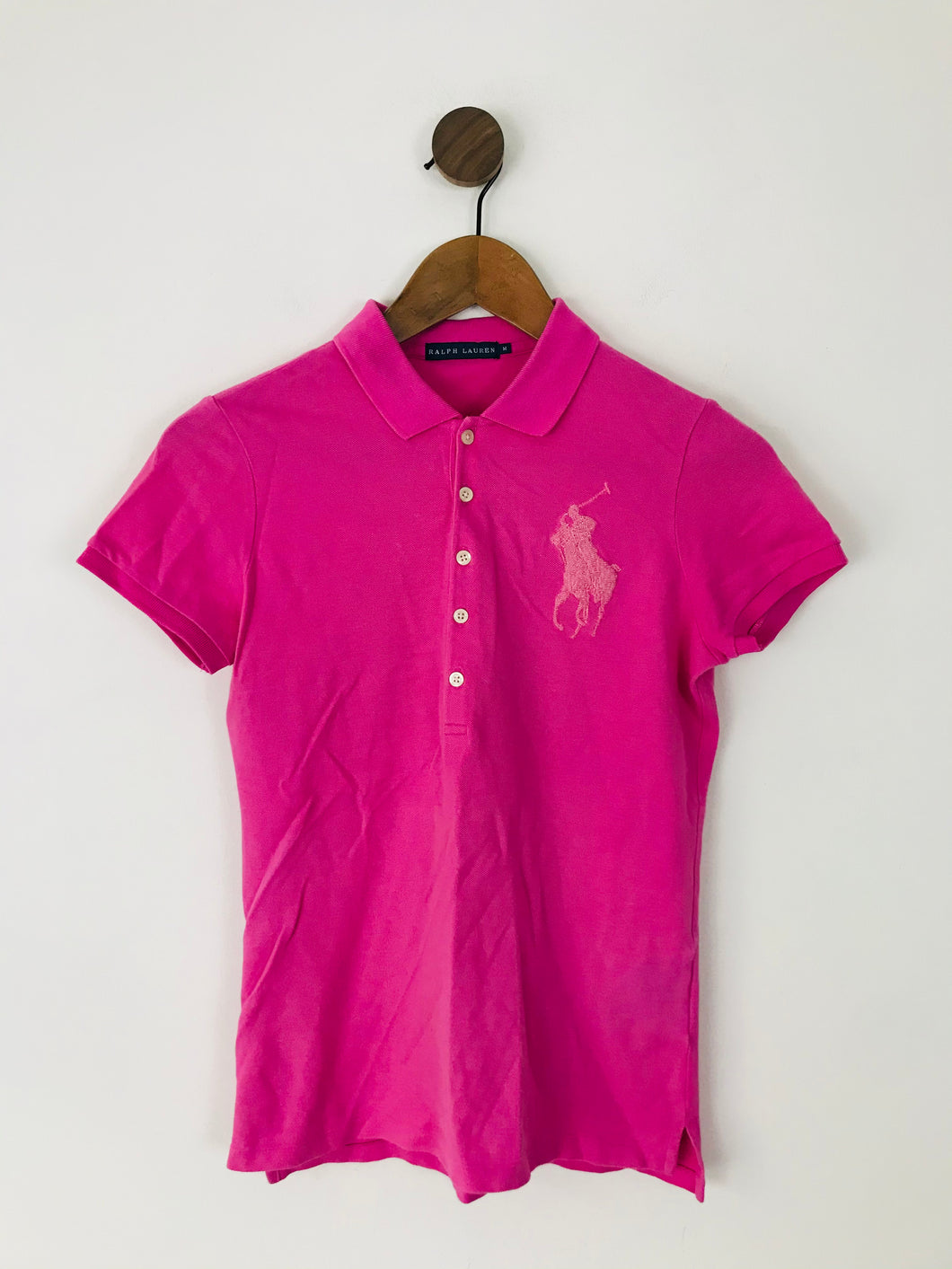 Ralph Lauren Women’s Beaded Polo Top Shirt | M | Pink