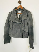 Load image into Gallery viewer, Soft Grey Women&#39;s Leather Biker Jacket NWT | UK10 | Grey
