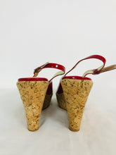 Load image into Gallery viewer, Dune Women’s Peep Toe Wedge Heels | UK6 EU 39 | Red
