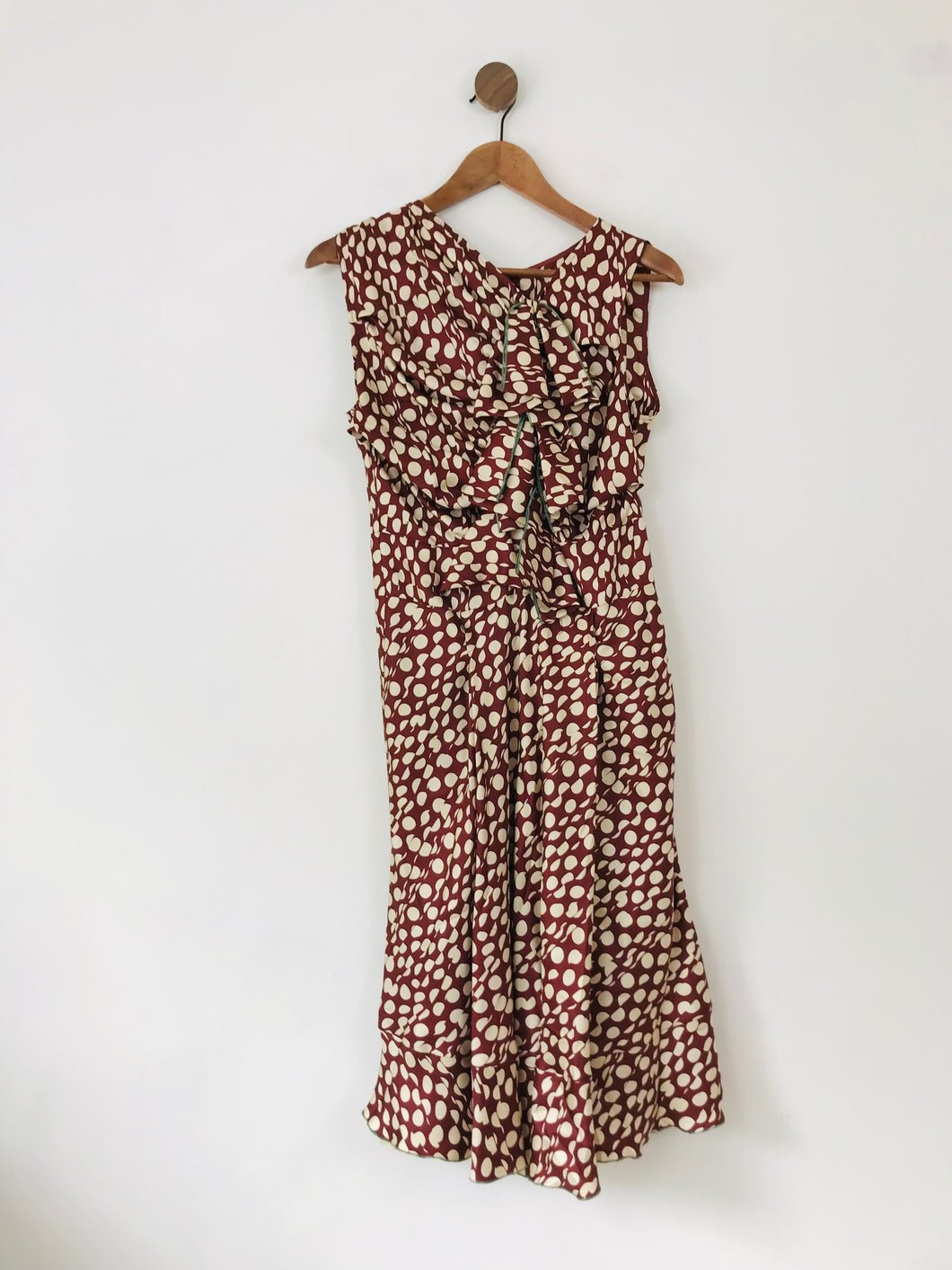 Paul Smith Women's Silk Polka Dot Midi Dress | IT40 UK8 | Brown