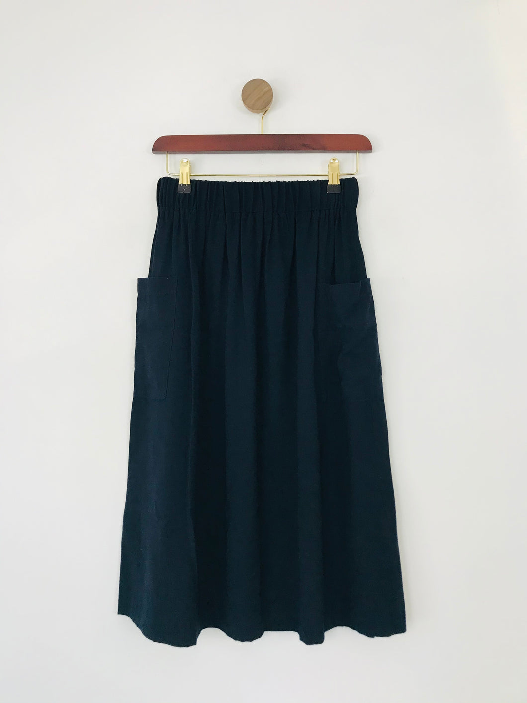Whistles Women's Elasticated A-Line Skirt With Pockets | UK6 | Navy Blue