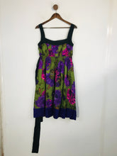 Load image into Gallery viewer, Mango Women&#39;s Silk Floral A-Line Dress | L UK14 | Multicoloured
