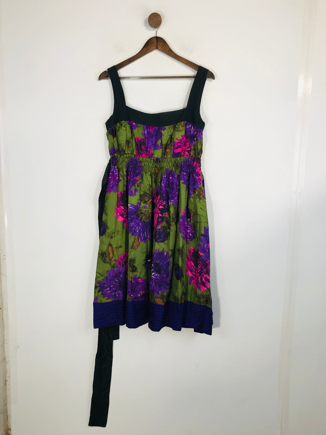 Mango Women's Silk Floral A-Line Dress | L UK14 | Multicoloured