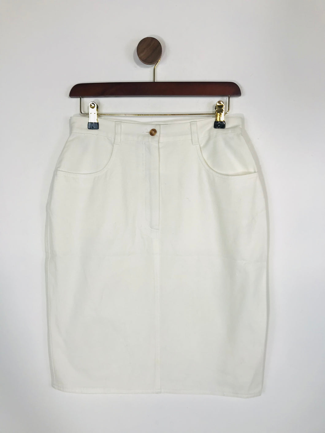 Aquascutum Women's Cotton Pencil Skirt | UK10 | White