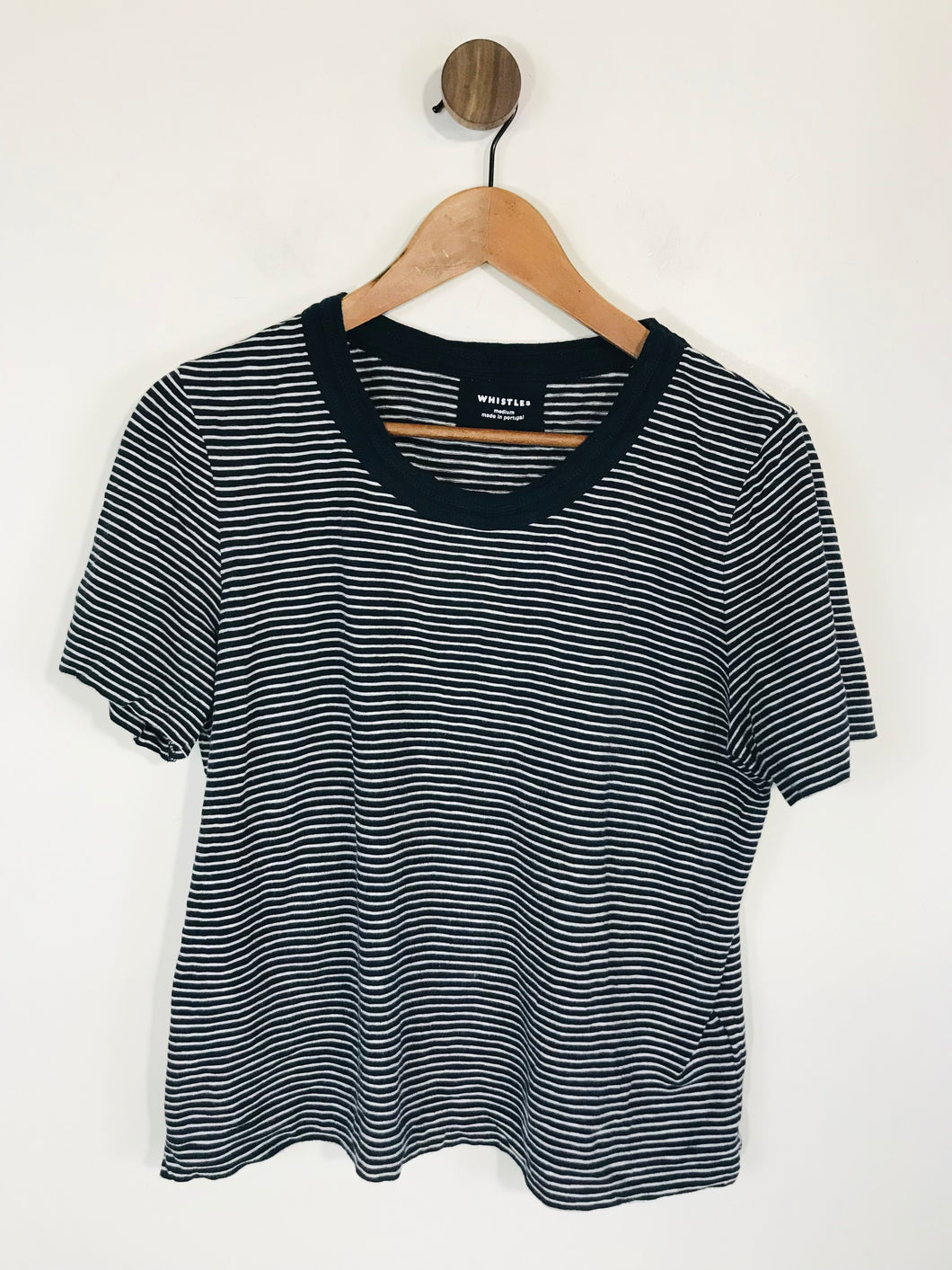 Whistles Women's Striped T-Shirt | M UK10-12 | Blue