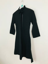 Load image into Gallery viewer, Zara Women’s Ruffle Collar Knit A-Line Mini Dress | M | Black
