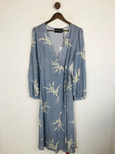 Load image into Gallery viewer, Realisation Women&#39;s Silk Floral Wrap Dress NWT | XL UK16 | Blue
