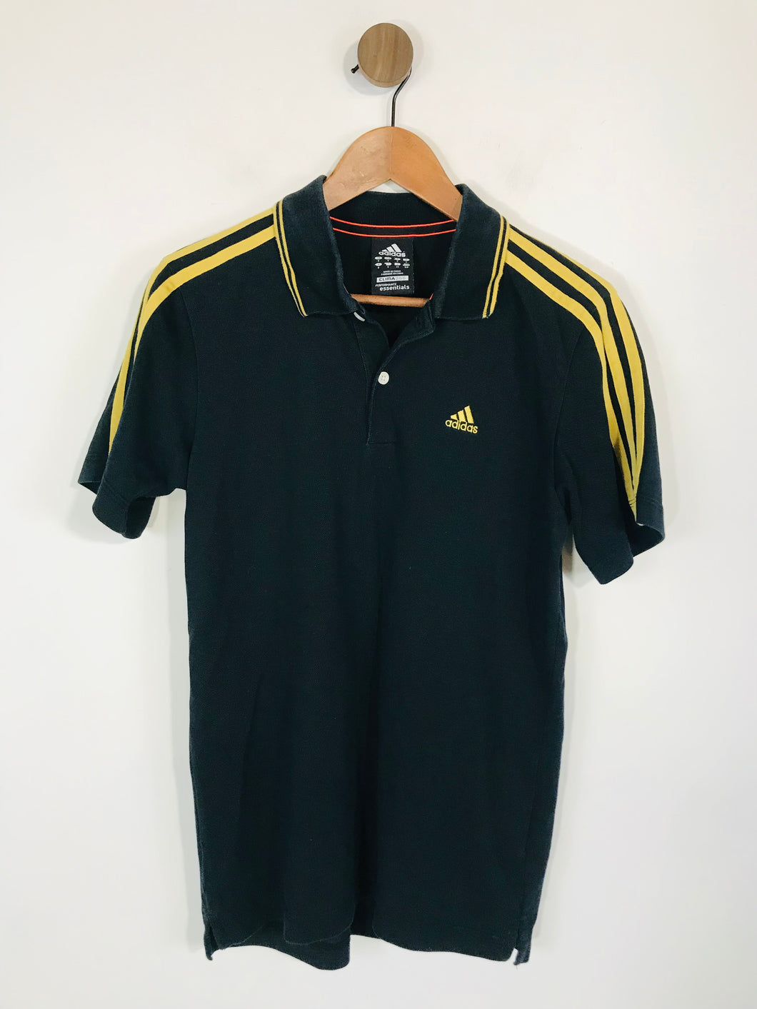 Adidas Men's Striped Polo Shirt | S | Black
