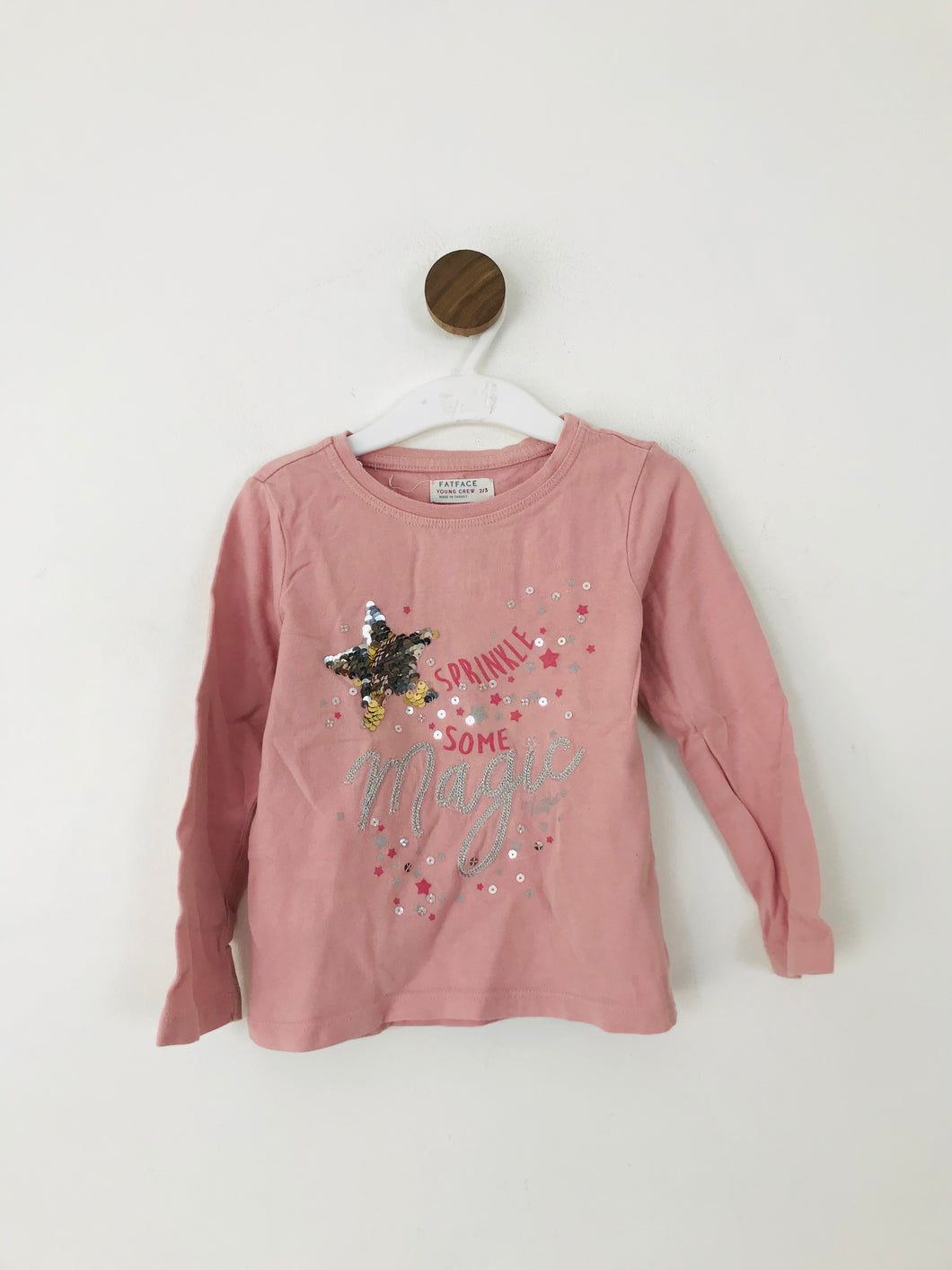 Fat Face Kid's Long Sleeve Graphic T-Shirt | 2/3Y | Pink