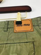 Load image into Gallery viewer, Miu Miu Women&#39;s Cotton Chinos Trousers | 44 UK12 | Green
