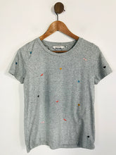 Load image into Gallery viewer, Numph Women&#39;s Embroidered T-Shirt | S UK8 | Grey
