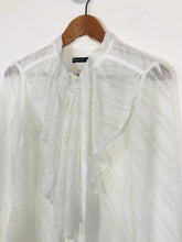 Load image into Gallery viewer, Karen Millen Women&#39;s Ruffle Textured Blouse | UK10 | White
