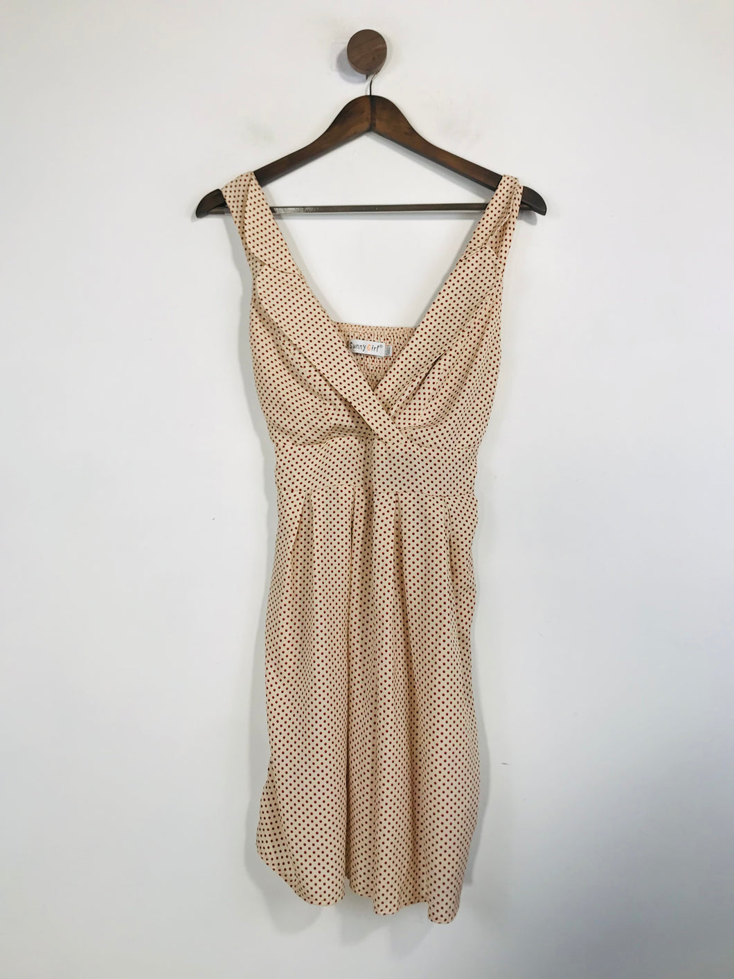 Sunny Girl Women's Polka Dot Mini Dress | UK12 | Beige