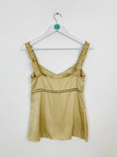Load image into Gallery viewer, Elie Tahari Women’s Silk Strappy Blouse | UK8 | Gold

