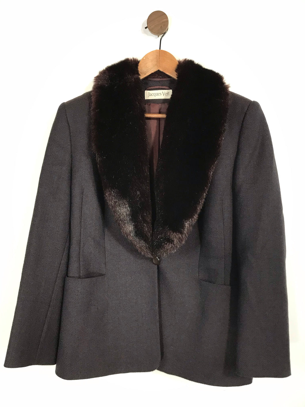 Jacques Vert Women's Wool Blazer Jacket | UK12 | Grey