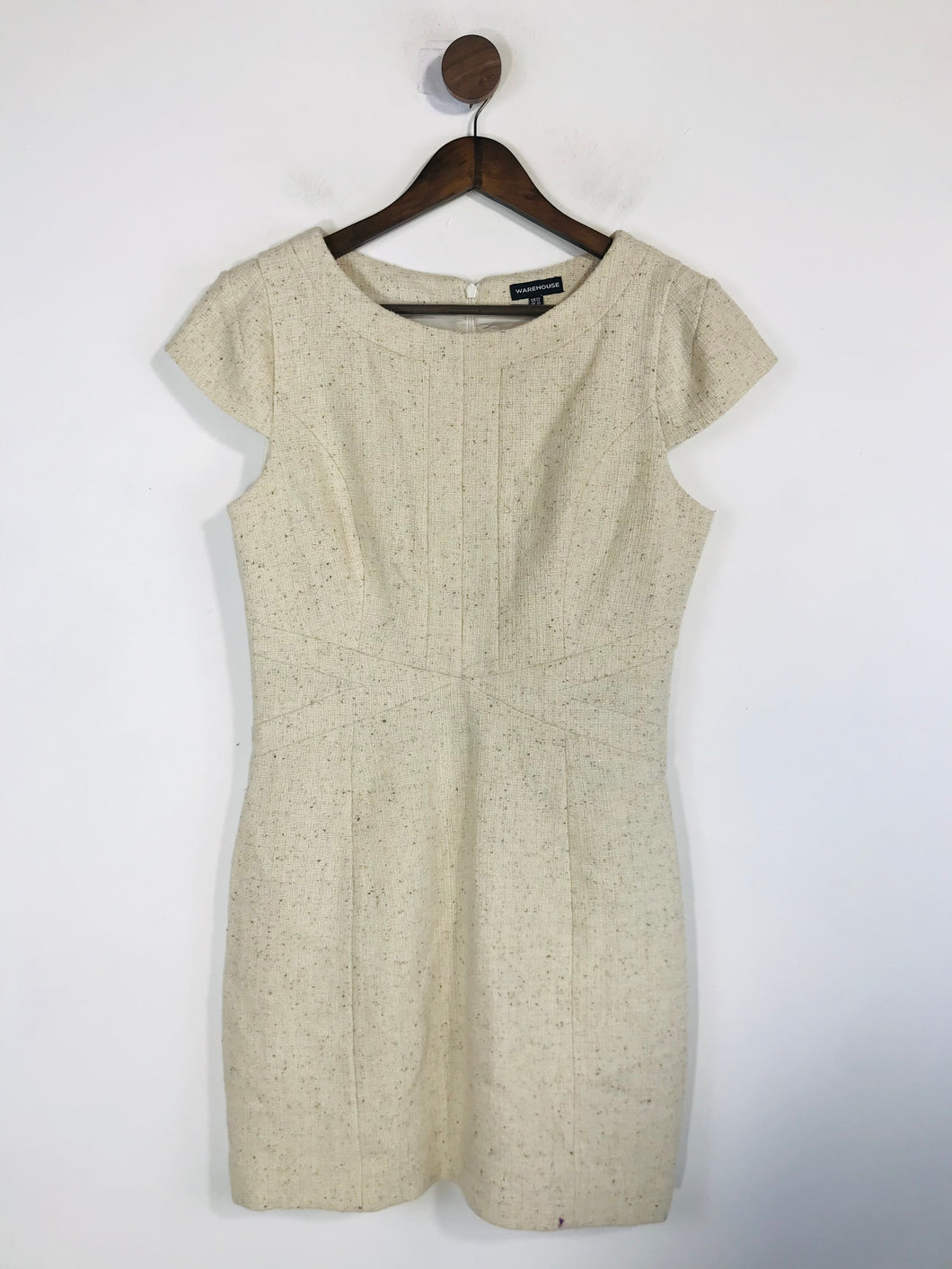 Warehouse Women's Wool Bodycon Dress NWT | UK12 | Beige