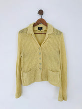 Load image into Gallery viewer, ML Collections Women&#39;s Loose Knit Button Up Cardigan | UK12 | Yellow
