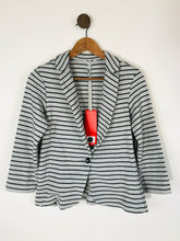 Load image into Gallery viewer, Pure Collection Women&#39;s Striped Smart Blazer Cardigan NWT | UK10 | Grey
