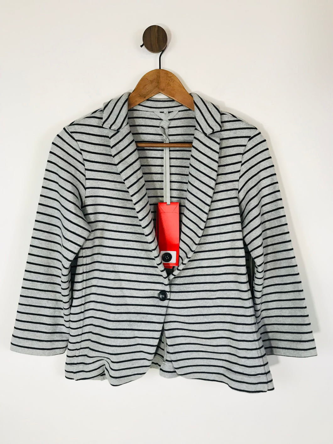Pure Collection Women's Striped Smart Blazer Cardigan NWT | UK10 | Grey