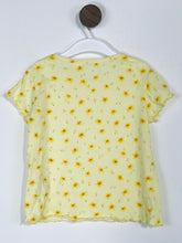 Load image into Gallery viewer, Zara Kid&#39;s Floral Lettuce Hem T-Shirt  | 2-3 Years | Yellow
